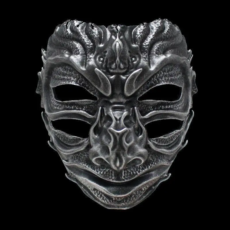 

Halloween Chinese Ancient Hanfu Mysterious Demon COS Dress Up Party Ball Resin Mask Terror Mask Classical Mask Qin Raiding Mask