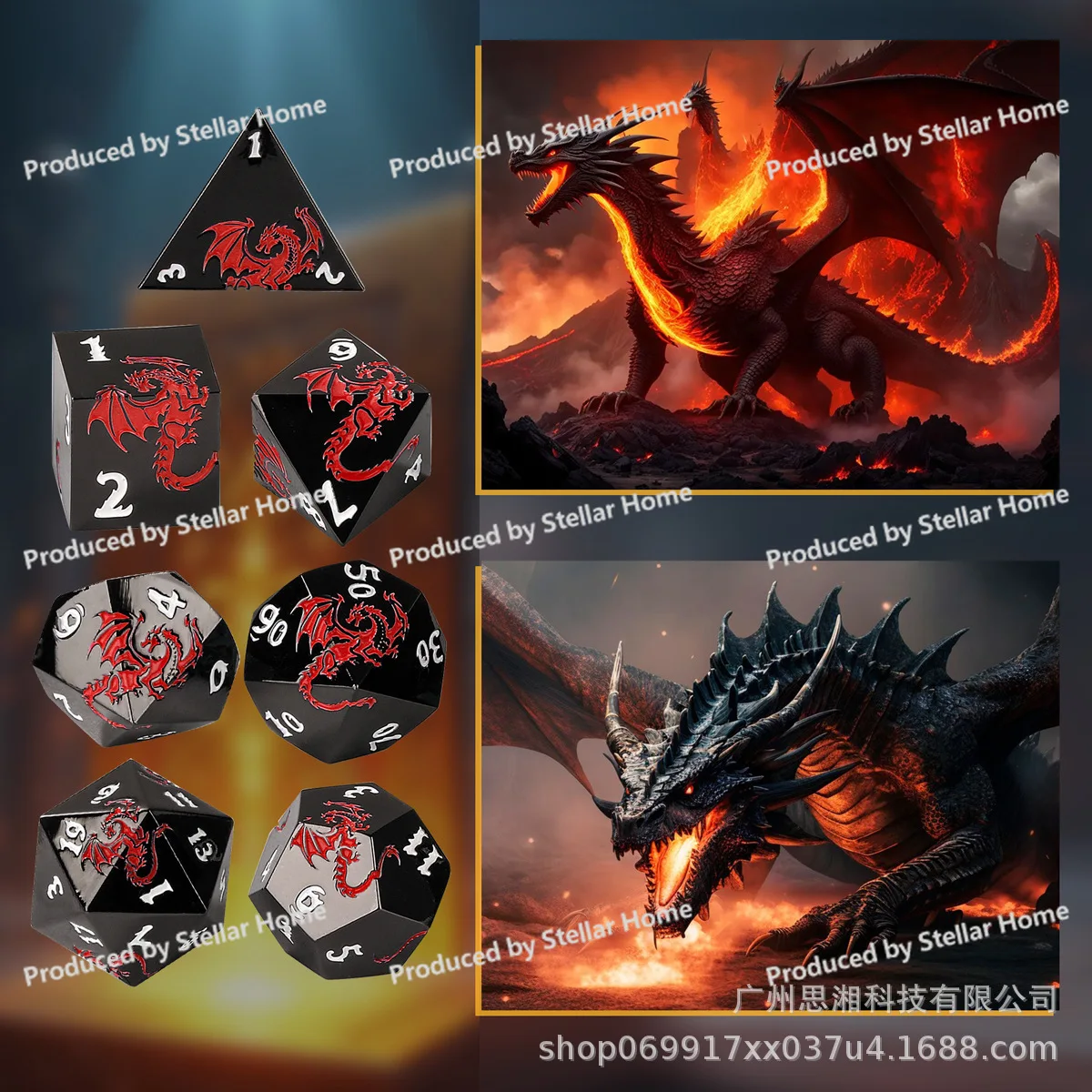 New 6-Color Alloy Polyhedron DND Dice Set Dungeons & Dragons Running Table Game Metal Dice