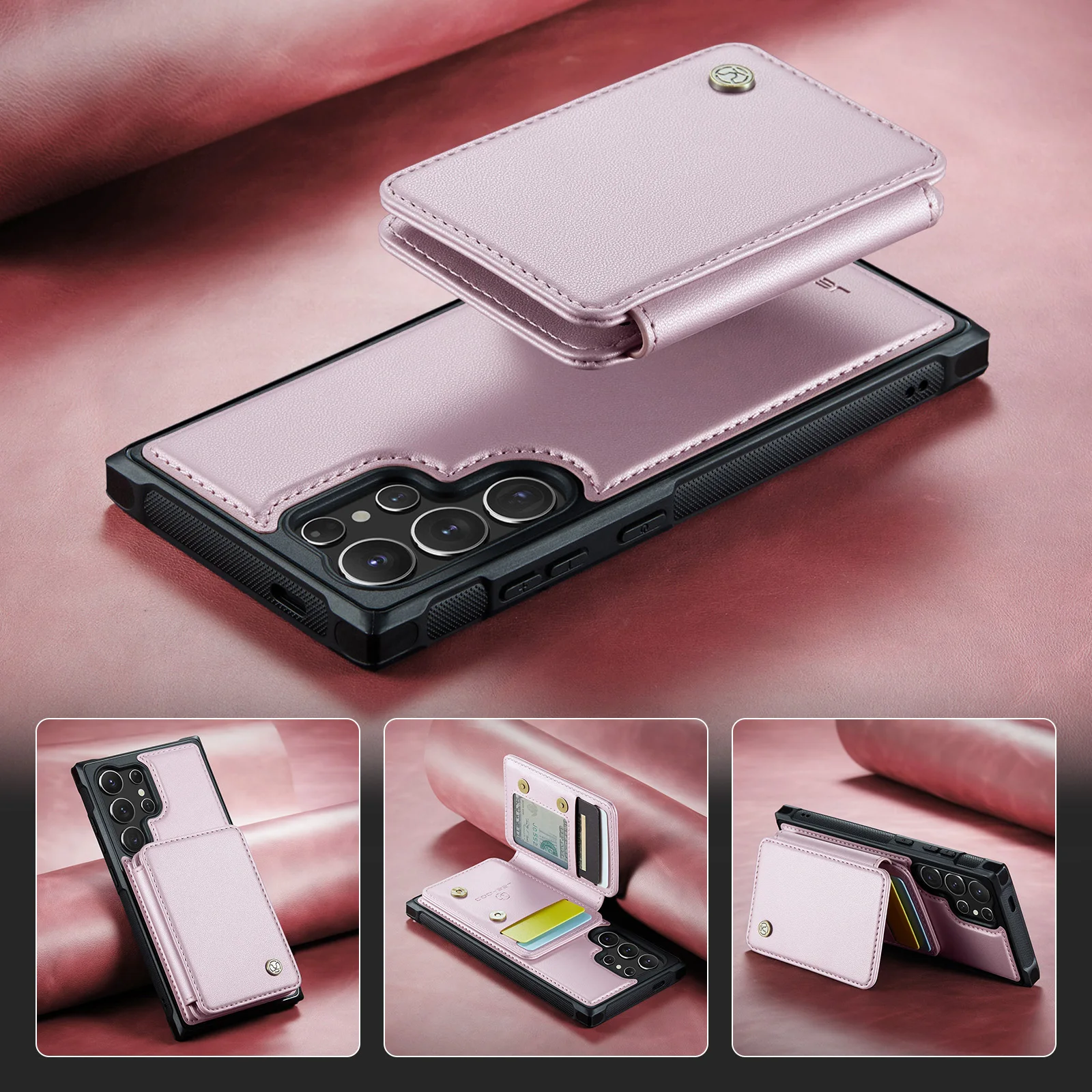 

For Samsung Galaxy S26Ultra, S26 Ultra 5G Wallet Case, Removable Magnetic Card Slot, Premium PU Leather Flip Stand Back Cover