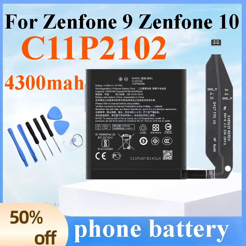 ​​​​​​​Brand New C11P2102 4300mah Battery for ASUS Zenfone 9 Zenfone 10 Mobile Phone Battery Persistent Standby