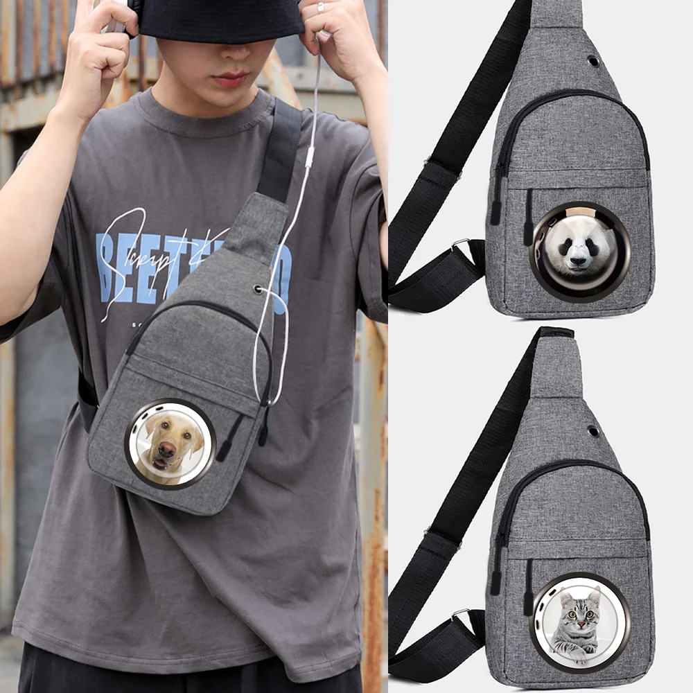 

Outdoor Chest Bag Men Short Trip Travel Carry Pack Jogging Zip Fanny Pack Pouch Window Print Phone Sling Bag Fashion Waist Bag