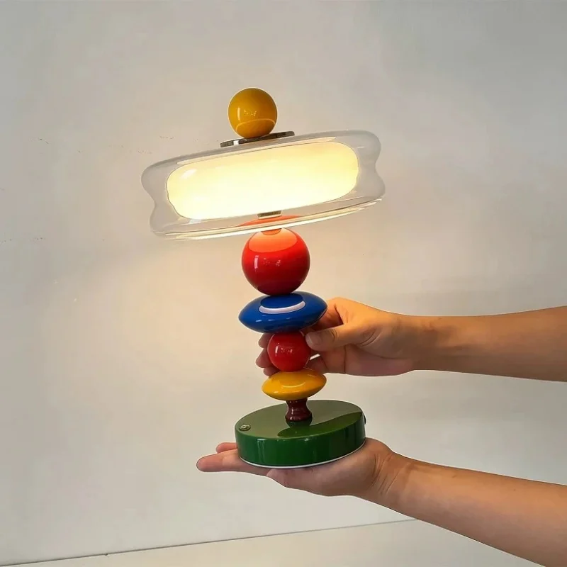 Modern Creative LED Floor Lamp Dopamine Decorative Desk Lamp Bedroom Hotel Bedside Atmosphere Touch Children’s Room Night Light