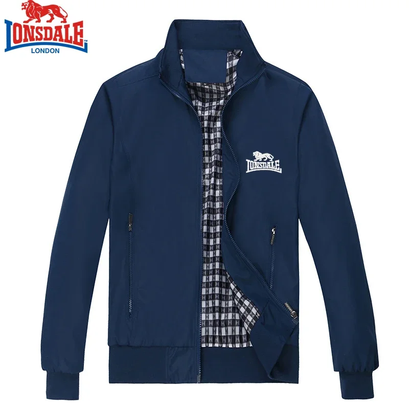 Işlemeli LONSDALE İlkbahar ve Sonbahar Rahat Düz Renk Moda Slim Fit Bomba Ceket Ceket Beyzbol Ceket erkek Ceket M-6XL