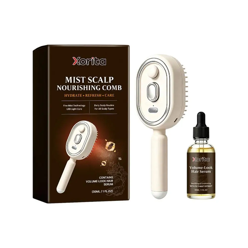 Electric Spray Massage Comb 3 In 1 Hairbrush Hair Essential Oil Mist Cushion Brush Scalp Detangling Smoothing Hair Styling Tools