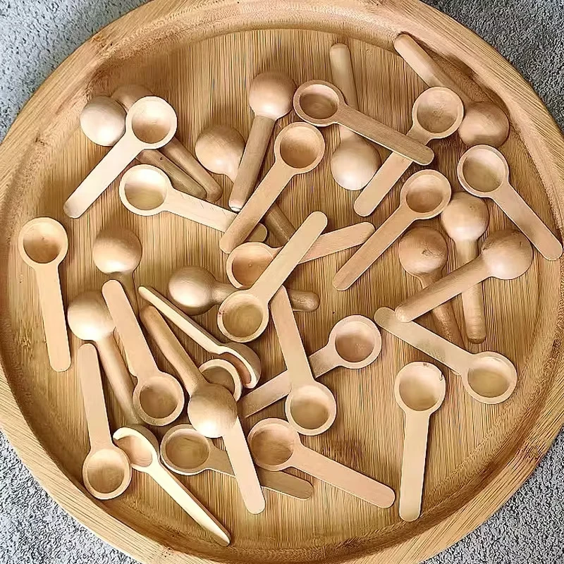 Mini cucharas de madera para cocina, condimento, miel, café, cocina, granos de café, sal, especias, tarros, cucharas medidoras de madera, 10 Uds.