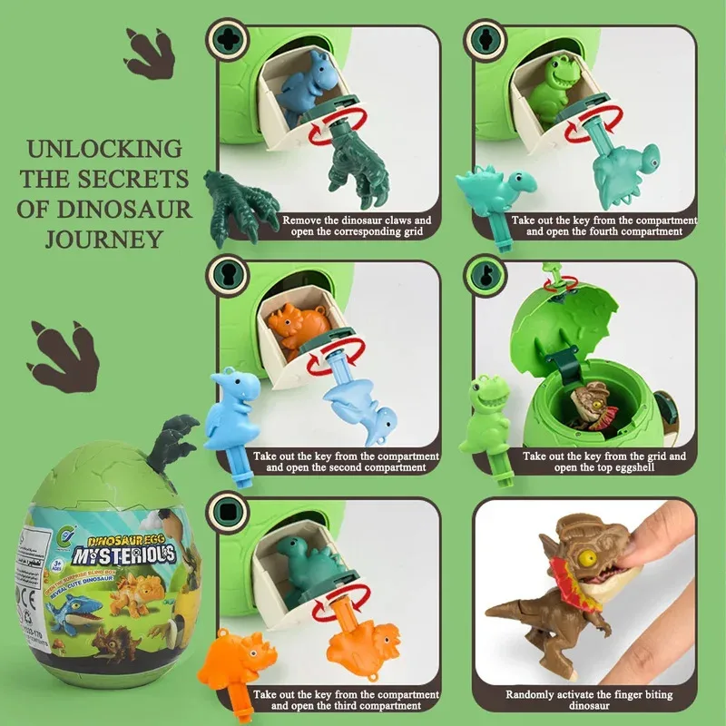 ไข่ไดโนเสาร์ของเล่นแบบกล่องสุ่ม 1 ชิ้น รุ่นใหม่ พวงกุญแจ ของเล่นเสริมพัฒนาการเด็ก ฝึกทักษะการใช้มือ ของขวัญสำหรับเด็กอายุ 3-6 ปี
