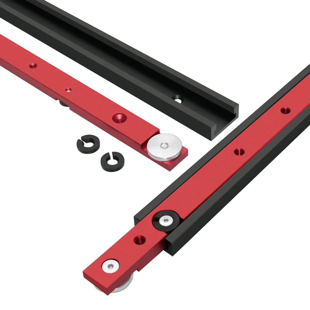 2pcs 30 Type T-track & Miter Bar Slider T-slot Miter Track Jig Fixture Slot Connector Aluminum Alloy Woodworking Chute Rail