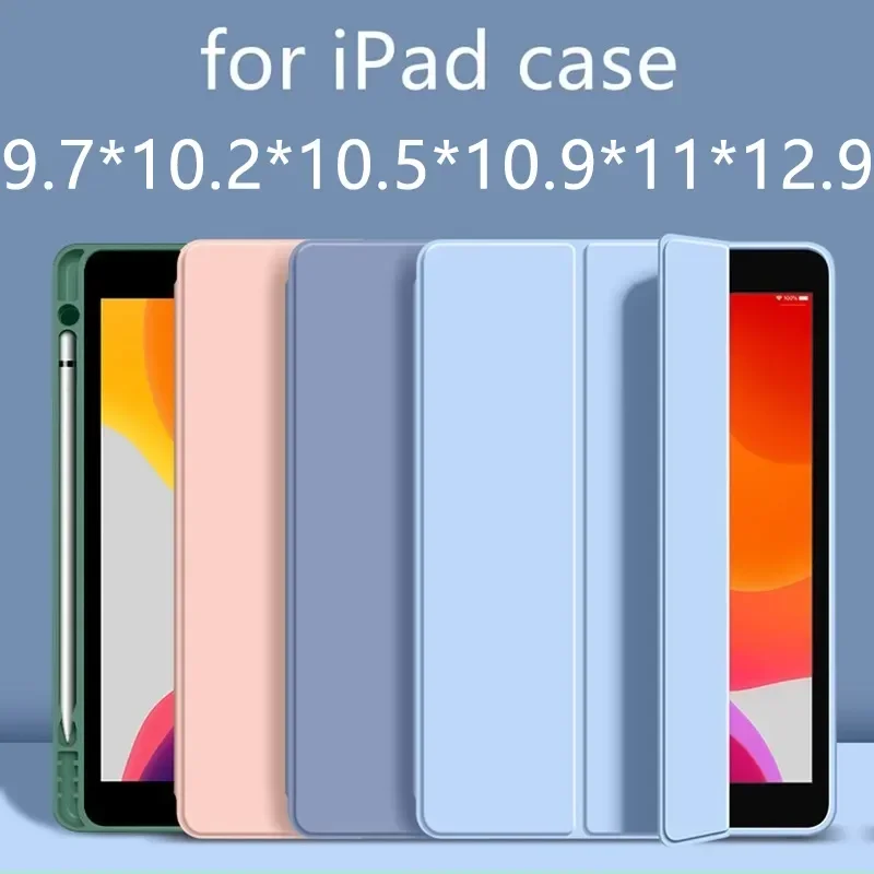 Case For ipad 10th generation Air 5 4 10.9 Pro 11 2022 Air 9.7 2018 Mini 6 Smart Cover With Pencil Holder iPad 10.2 9th 8th 7th