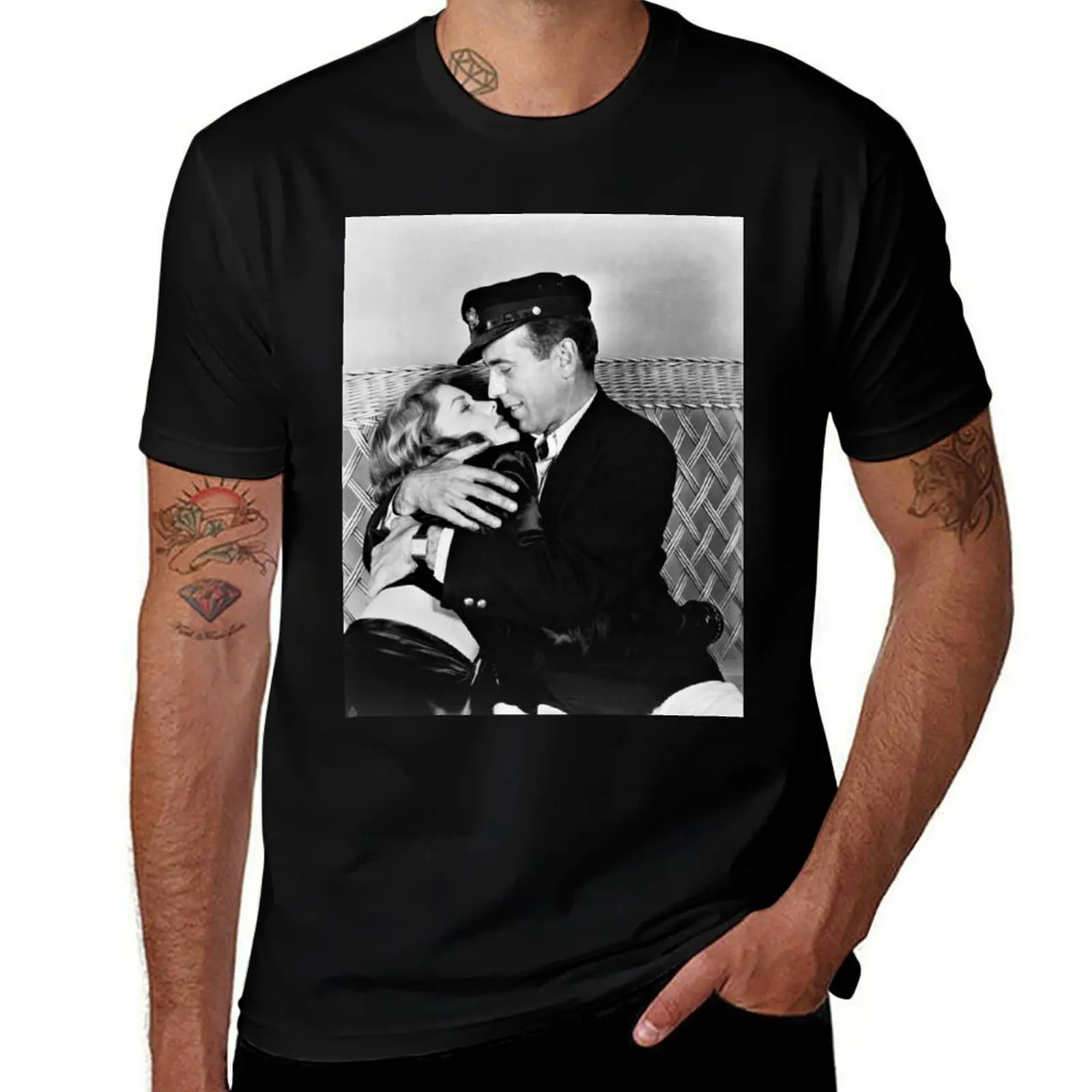 Humphrey Bogart and Lauren Bacall T-Shirt Sporty Breathable Short Sleeve T-Shirt