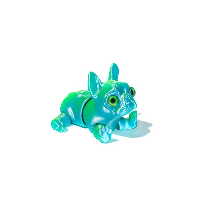 3D Printed Bulldog Puppy Articulated Movable Joints Creative Toy Model Figurine Gift  6cm Miniatures Home Desktop Crafts