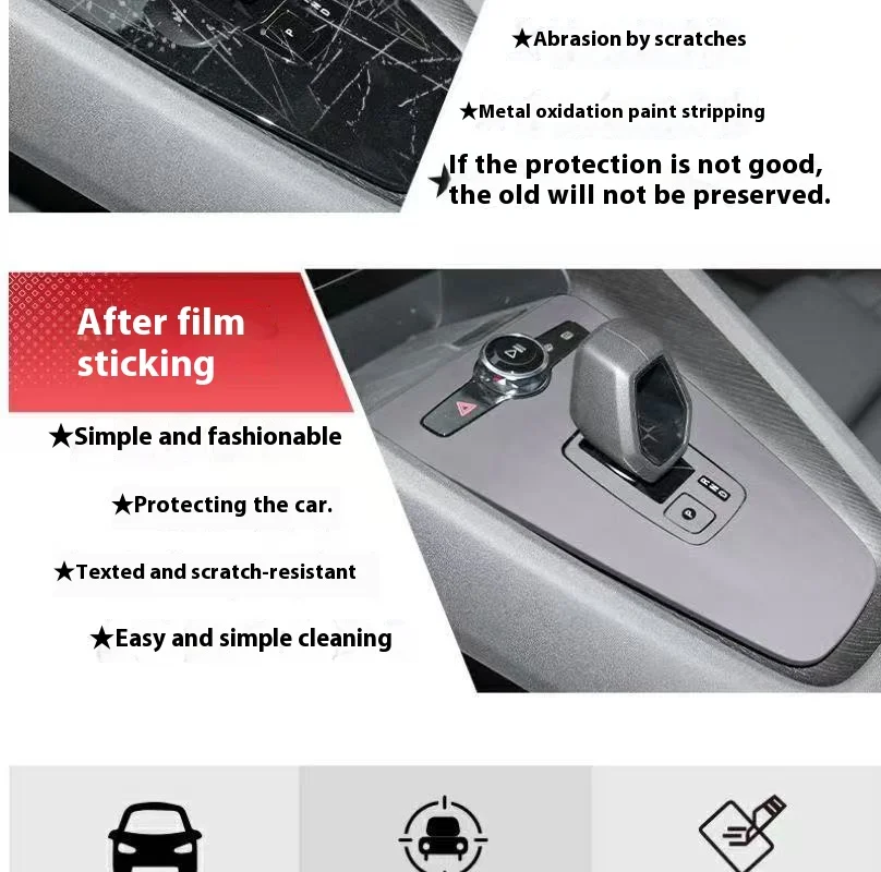 مناسبة لـ 2021 Polestar 2 غطاء التحكم المركزي حماية التصحيح تعديل الأجزاء الداخلية ملصق حماية التحول