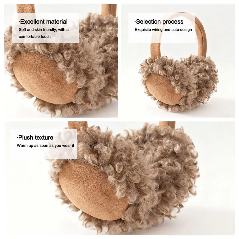 Новые теплые наушники, однотонные наушники с защитой от холодного ветра, вьющиеся антифризные наушники для женщин