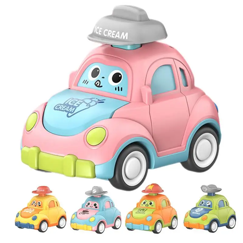 

Baby Cartoon Toy Car Mini Press Go Vehicles Inertia Pull Back Cars Montessori Early Education Crawling Toys for Toddlers Boys