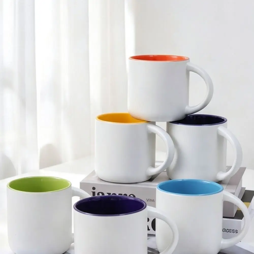 Minimalist Ceramic Mug Matte Texture Square Handle Tea Cup Custom Logo Business Promotional Gift Office Home Water Cup