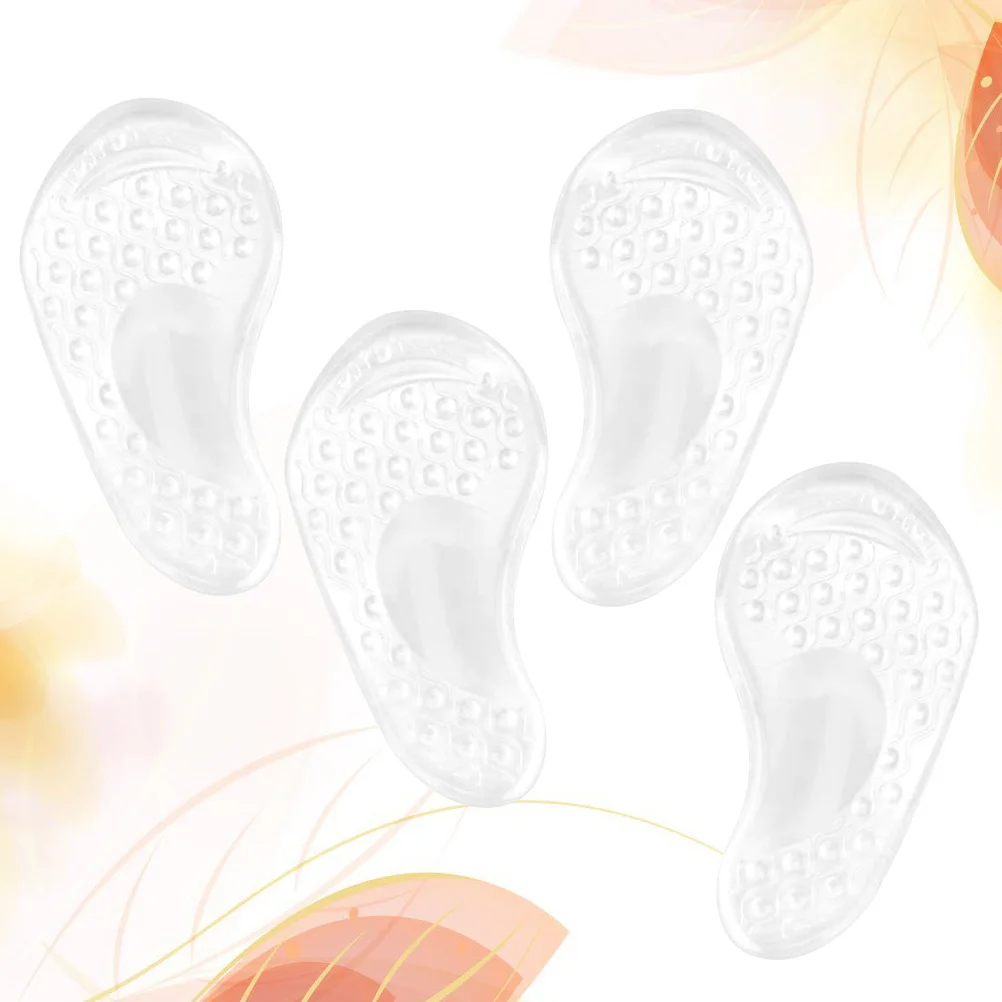 

2pcs Silicone Massage Insoles Premium Half Insoles For Heel Pain Relief Front Shoe Pads Foot Care Inserts Portable Lightweight