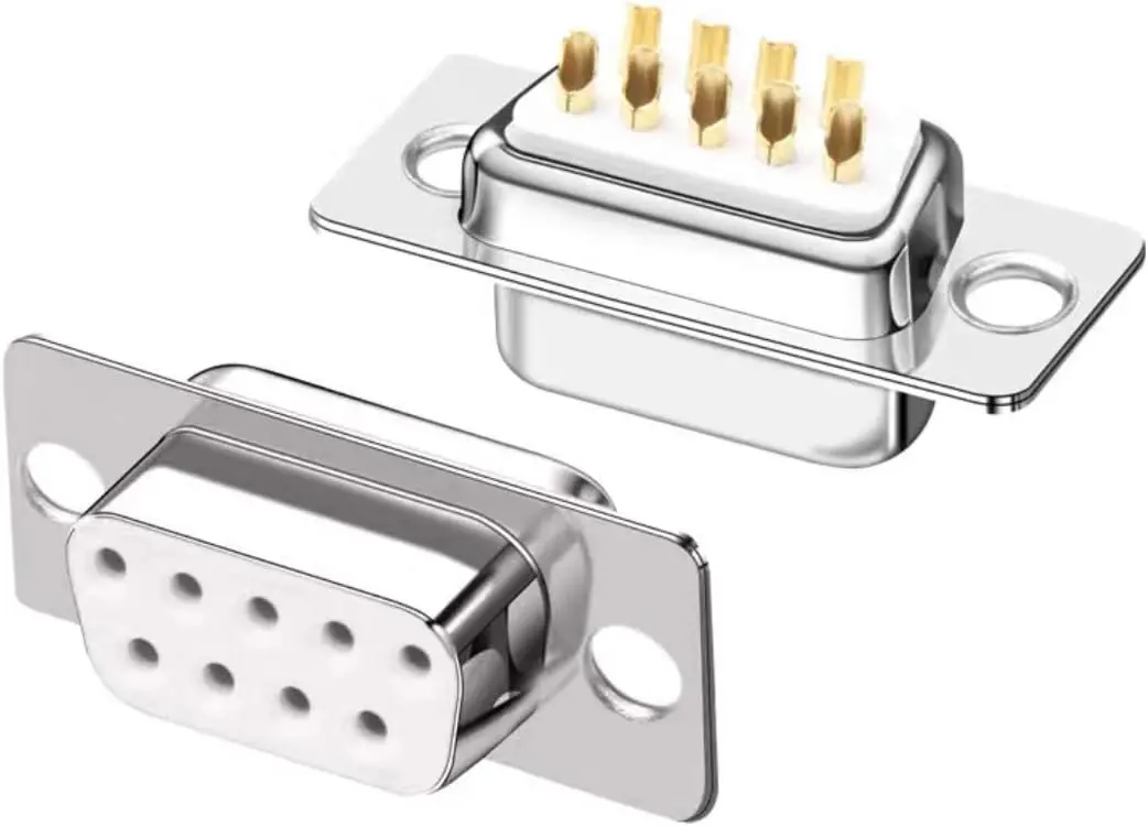 New RS232 serial port connector DB9 male and female socket/Plug connector 9pin copper RS232 COM socket adapter