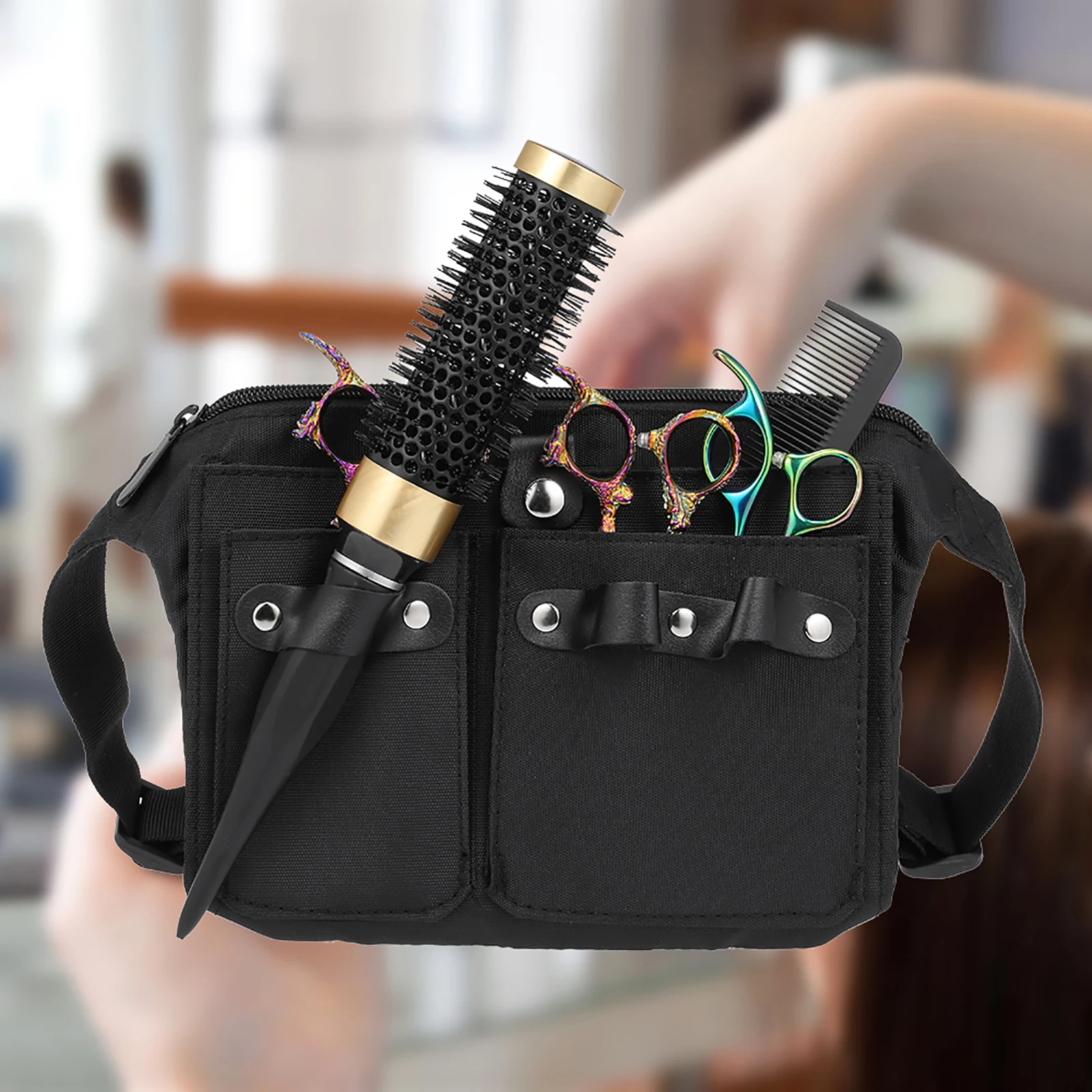 Hair Scissor Holster Hairdressing Pouch Haircutting Tools Holder Bag for Hair Stylist Waist Shoulder Belt