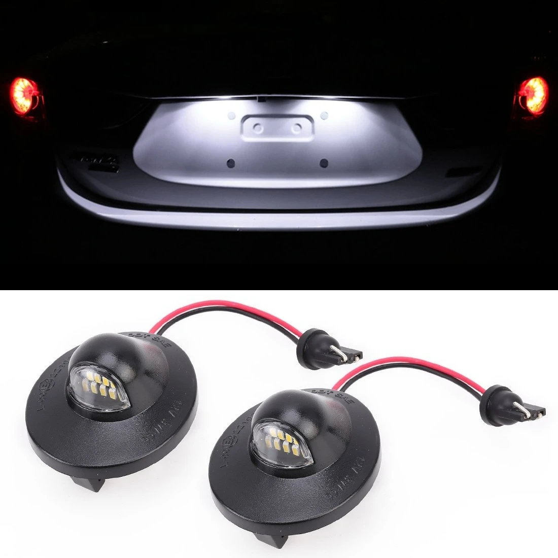 Suitable for Ford Raptor F150 license plate light DC 12V 3W 150LM 6000K 9 4014 lamp beads, a pair is sold