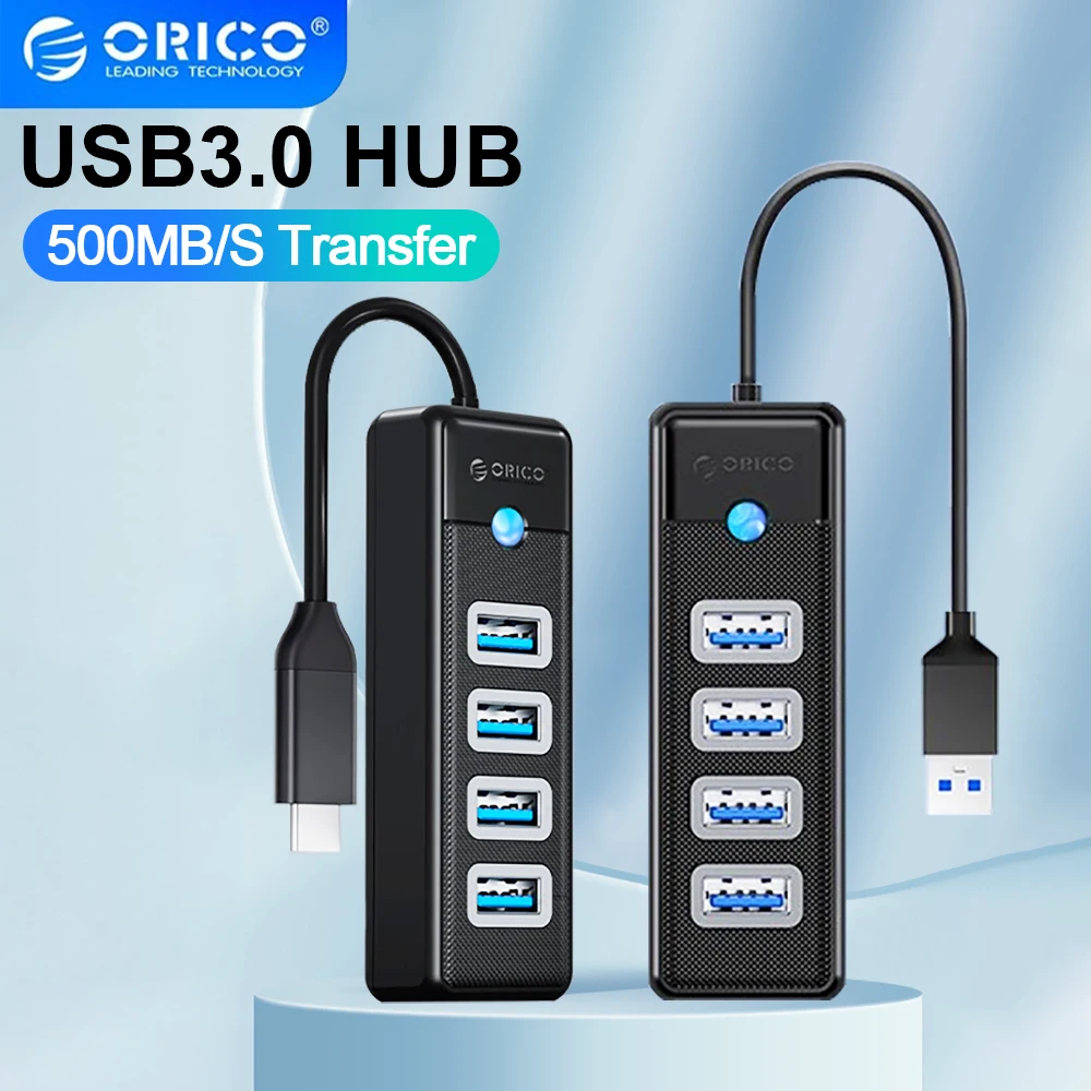 ORICO Usb Hub 5Gbps USB 3.0 4 Ports High Speed Mini Usb Splitter OTG Adapter for Desk PC Computer Accessories Hub Dock Station