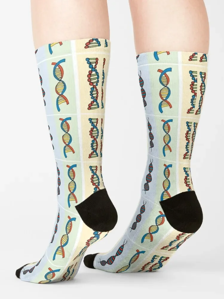 DNA Double Helix - Triple - Genetics Socks Rugby bright garter Socks Women Men's