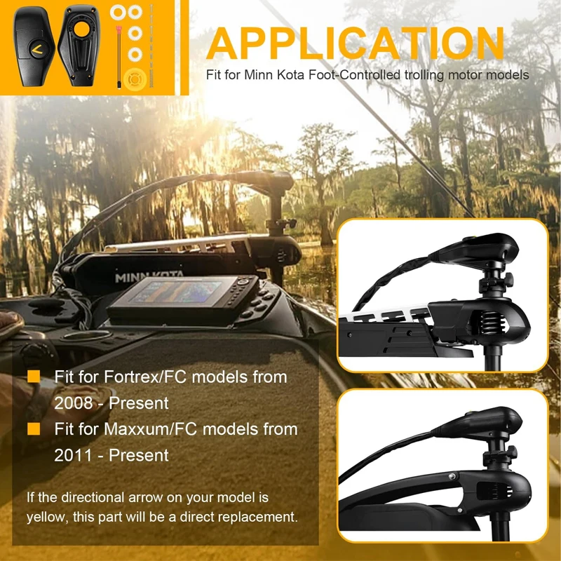 For Minn Kota Foot Control Fortrex/FC Models 2008+, Maxxum/FC Models 2011+ 2280202 Top Cover Control Box Housing & Gear Kit