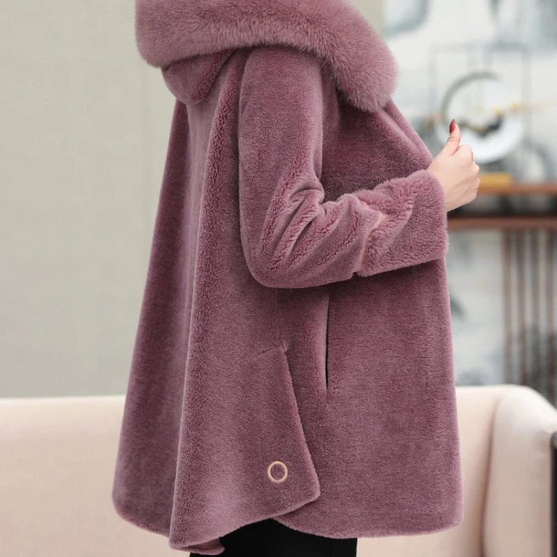 Manteau en fourrure véritable pour femme, veste à capuche en renard naturel pour femme, vestes chaudes pour femme, nouveau style, hiver, G359