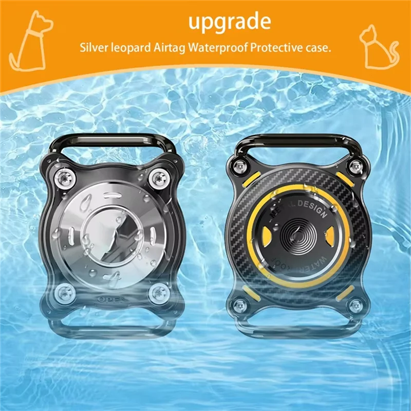 ABSQ-アルミシートエアタグ首輪ホルダー犬猫用金属バックル防水保護ケースエアタグホルダー