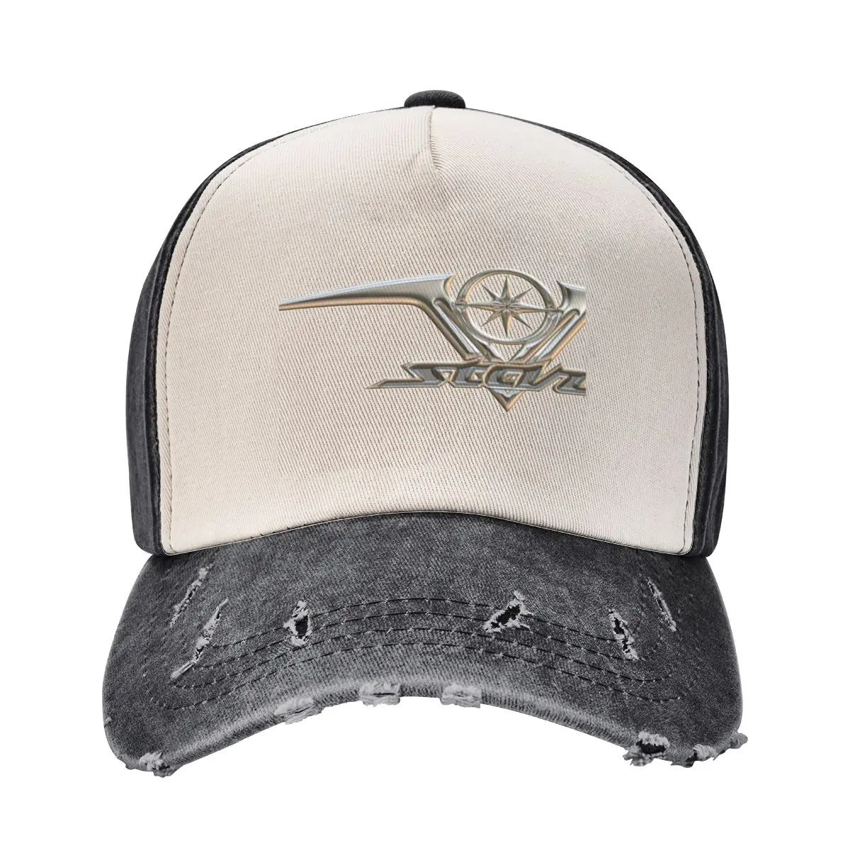 V Star 250, 650, 950, 1100, 1300, 1900 Logo 3 Chrome 3 Baseball Cap Golf Hat Man hard hat dad hat Women Caps Men's