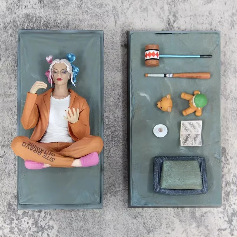 

DC аниме Харли Квинн Джокер Клоун 28 см фигурку-сидящая поза чтение книг Коллекционная модель статуя орнамент игрушка в подарок