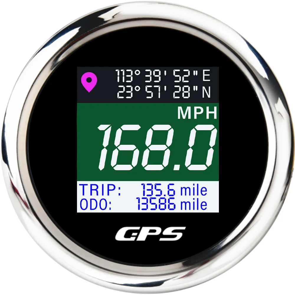Nieuwe Waterdichte Digitale Gps Snelheidsmeter Verstelbare Lcd Kilometerteller Snelheidsmeter Met Gps Antenne Voor Boot Auto Motorfiets Motorjacht