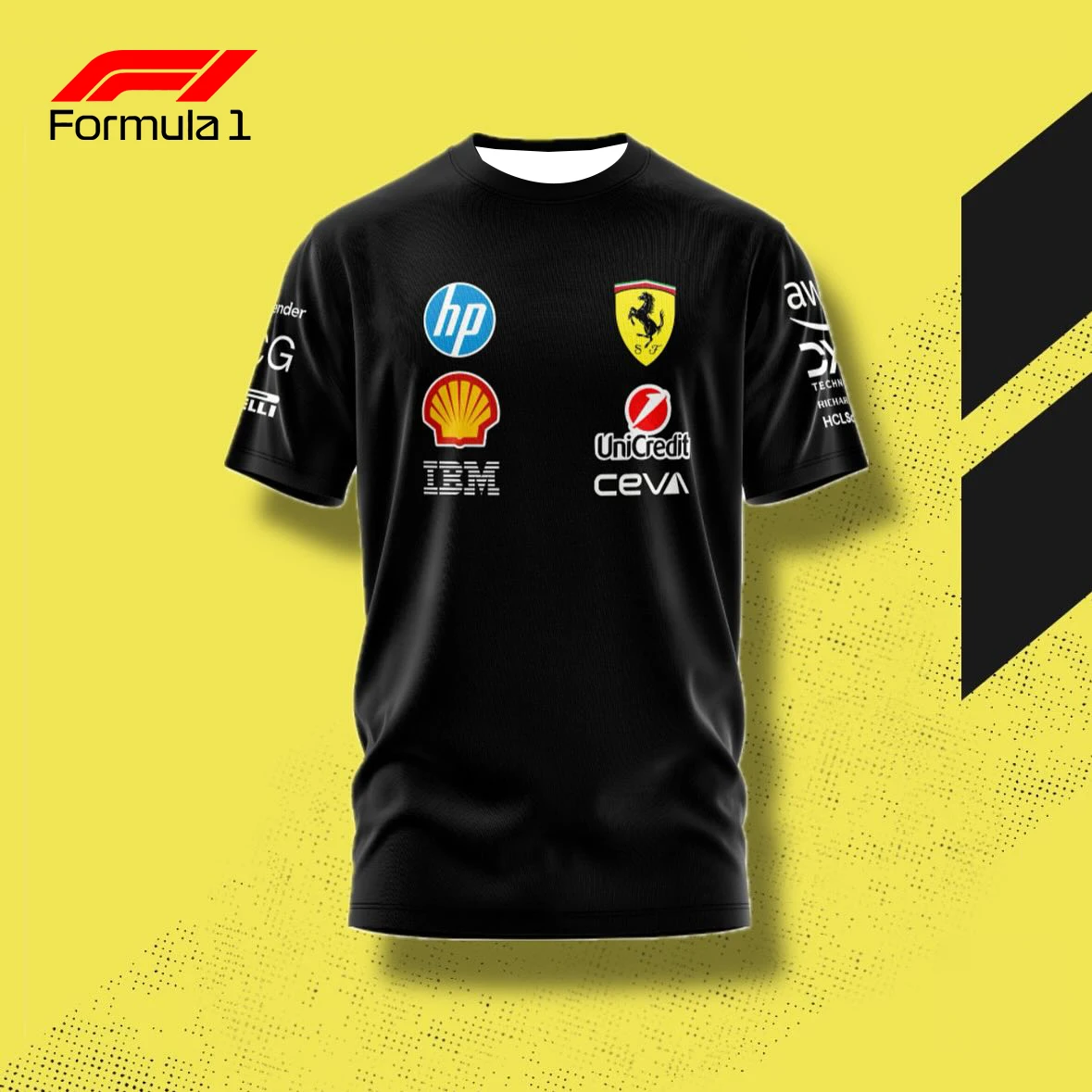 Men's Quick Drying F1 Ferrari Racing Team Short Sleeved T-shirt Daily Comfortable And Casual Sweat Wicking Racing Suit image 2
