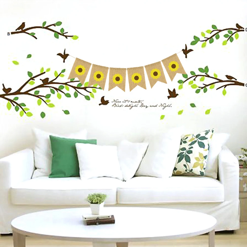 

Hawaii Banner Premium Linen Reusable Party Decoration Outdoor Indoor Burlap Dovetail Flags Luau Garland Summer Time