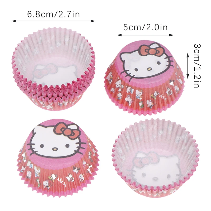 100PCS Sanrio Hello Kitty Snow Meiniang Cake Paper Holder Cartoon Mafen Baking Cake Paper Cup Heat-Resistant Oil Resistant