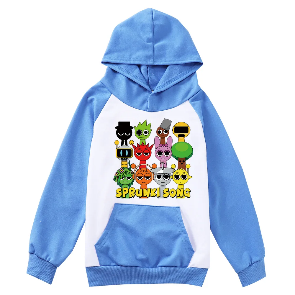 Incredibox Sprunki Song Hoodie for Kids Long Sleeve Sweatshirt Casual Coats Unisex Clothes for Boys and Girls Game New Hot