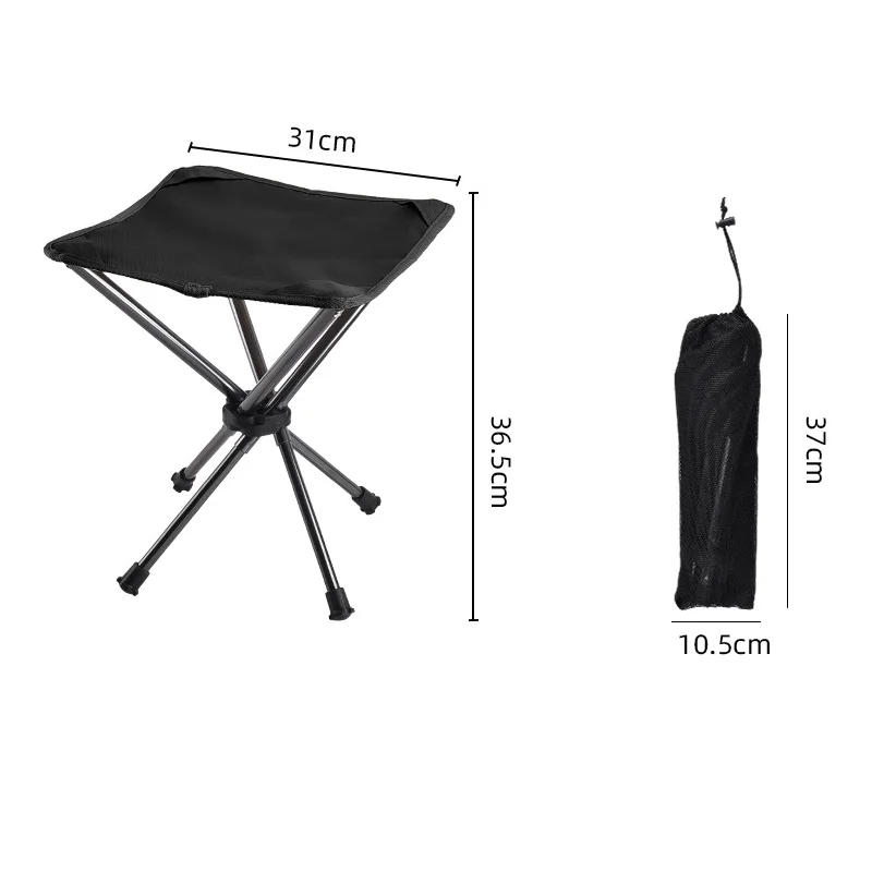 Folding Outdoor Stool Portable Telescopic Stool  Easy to Fold Load Bearing 100 kg Camping Fishing Stool Telescopic Chair New