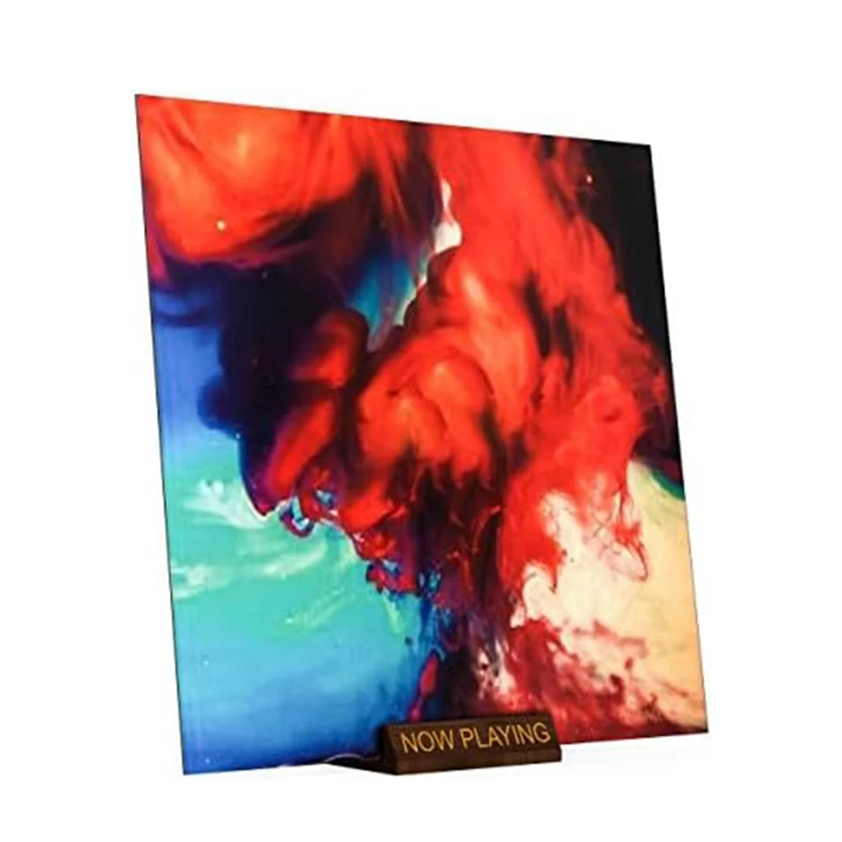 Sekarang bermain catatan vinil berdiri tempat rekaman vinil kayu tampilan tempat penyimpanan rekaman berdiri untuk album aksesoris berputar