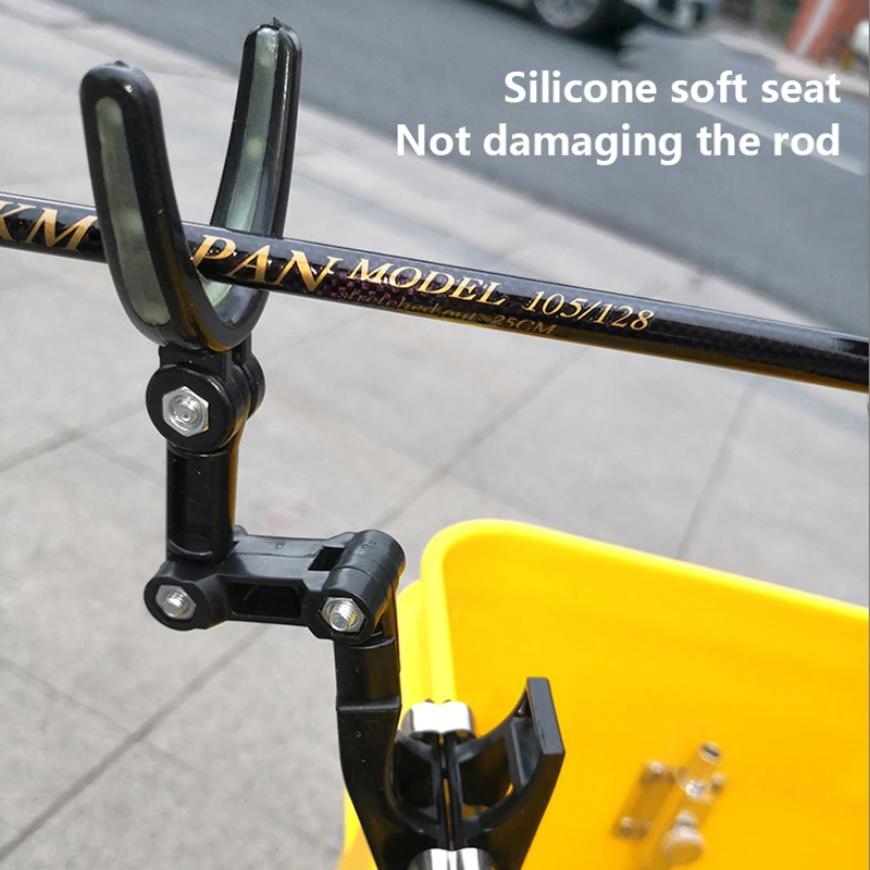 2 قطعة الصيد رود بقية رؤساء 360 درجة الدورية عدم الانزلاق مضيئة قوس جسر طوف الصيد قضيب رف عززت حامل القطب #1