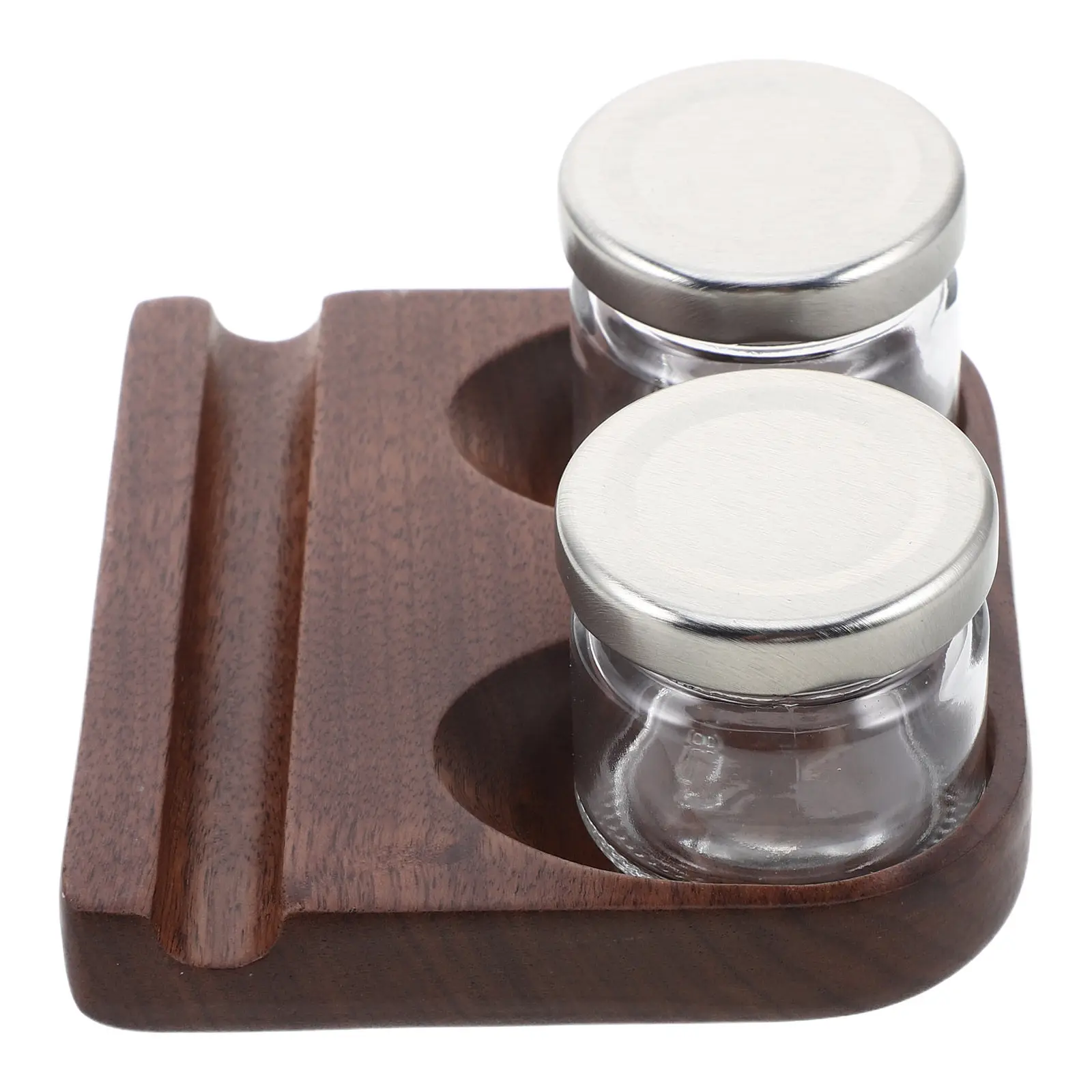 Calligraphy Pen Holder Wooden Tilting Stand Artist Workstation Accessory with 2 Glass Ink Bottle Rest Studio Desk Organizer