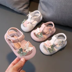 Sandalias de suela blanda para niñas, zapatos de princesa con lazo, para caminar, verano, 2023