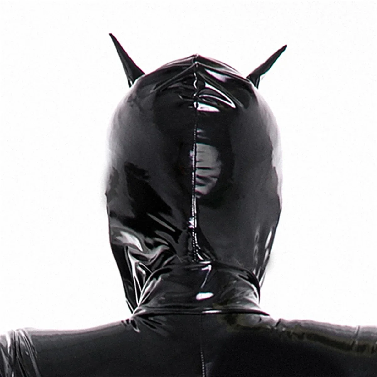Masque facial Sexy pour femmes, yeux ouverts et bouche, couvre-chef en cuir PVC brillant, Costume de jeu de rôle d'halloween pour femmes