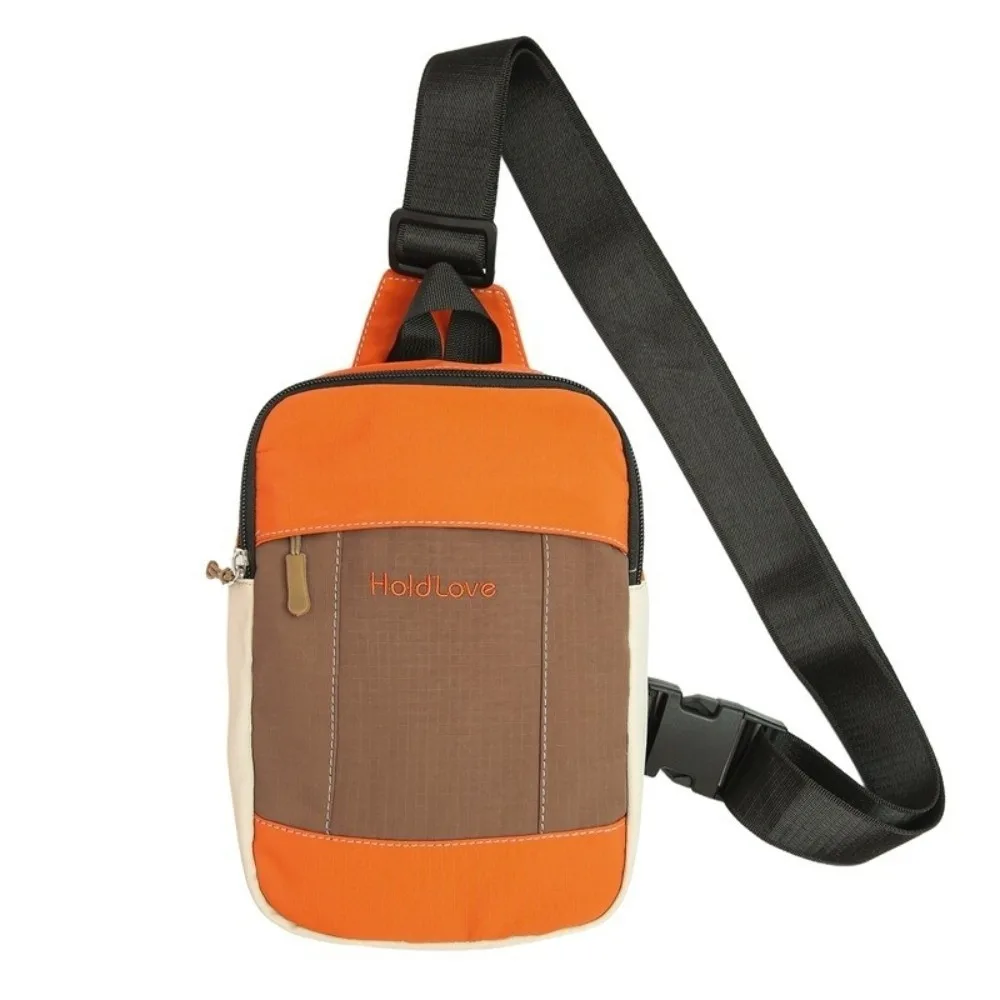 

Simple Square Men Chest Bag Zipper Splicing Color Sports Shoulder Bag Large Capacity Korean Style Nylon Crossbody Bag Streetwear