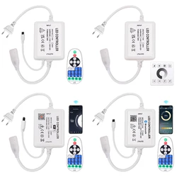 AC110V-220V Bluetooth WiFi APP LED Controller with 23key IR Remote For Single Color COB Neon Strip Light 750W EU US UK AU Plug