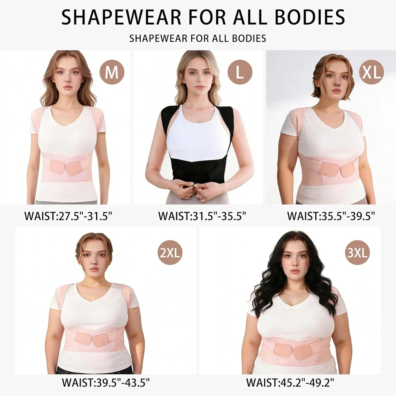 Full Back Compression Support Shapewear, Ergonomic Posture Correcting Body Shaper with Full Back Brace, Seamless Breathable Design for All-Day Comfort, Ideal for Gym, Office Desk Work & Daily Casual Wear, Universal Unisex Wellness Gift for Family