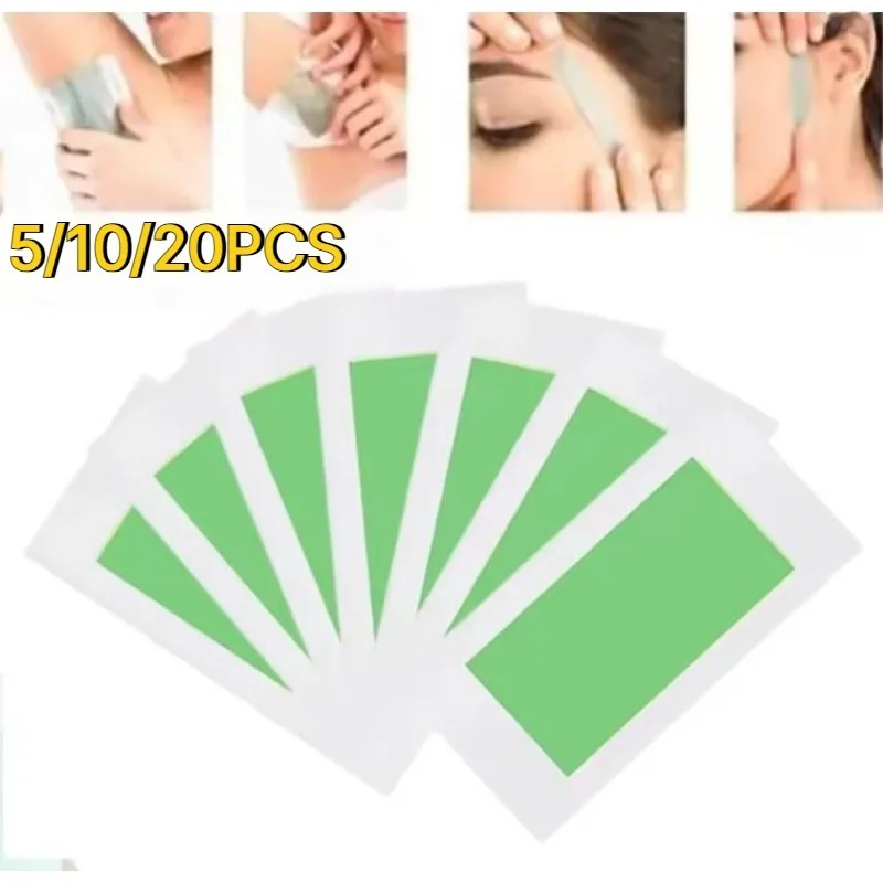5/10/20Pcs Depilatory Wax Strips Hair Removal Wax Paper Cold Wax Strips Paper For Face Neck Arm Leg Body Beauty Tools