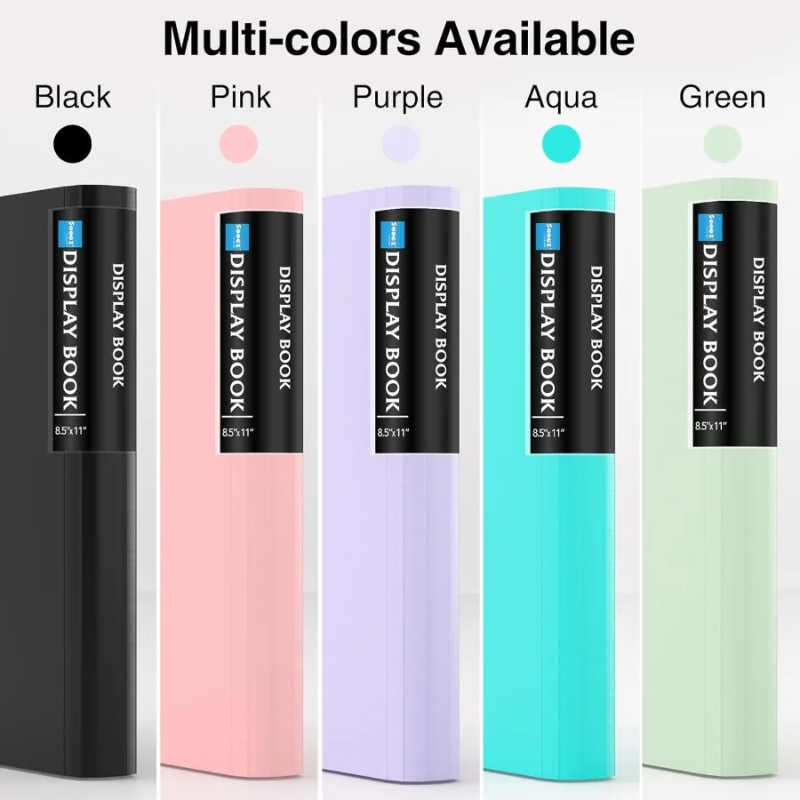 Carpeta de 72 bolsillos con fundas de plástico y banda elástica, gran capacidad, 8,5x11, exhibición de libros de presentación, portafolio de arte de 144 páginas