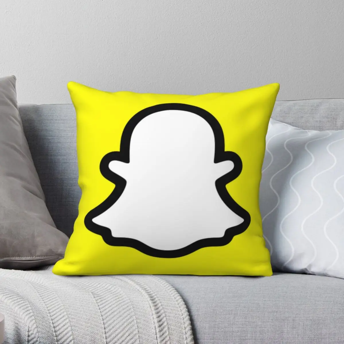 Snapchat Square Pillowcase Polyester Linen Velvet Pattern Zip Decorative Pillow Case Room Cushion Cover 18