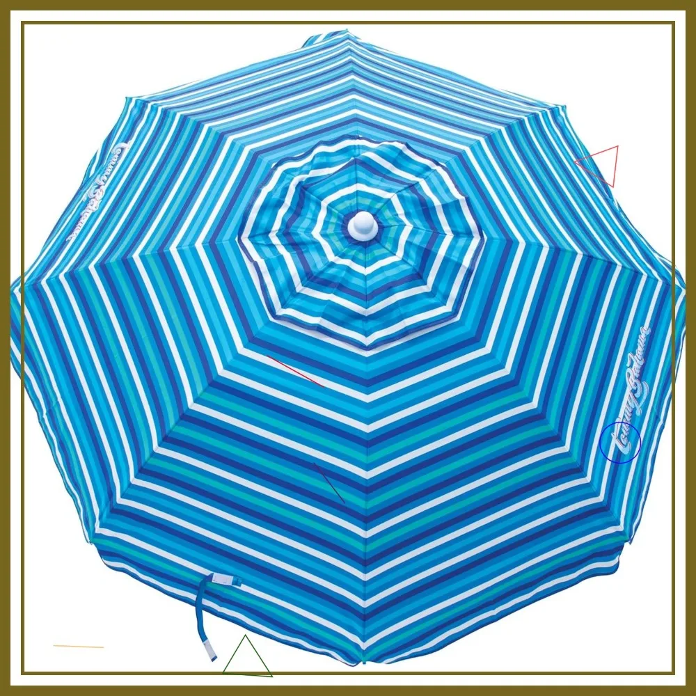 

6' UPF 50+ Tilt Beach Umbrella with Sand Anchor, Wind Vent, and Carry Bag for Outdoor Shade