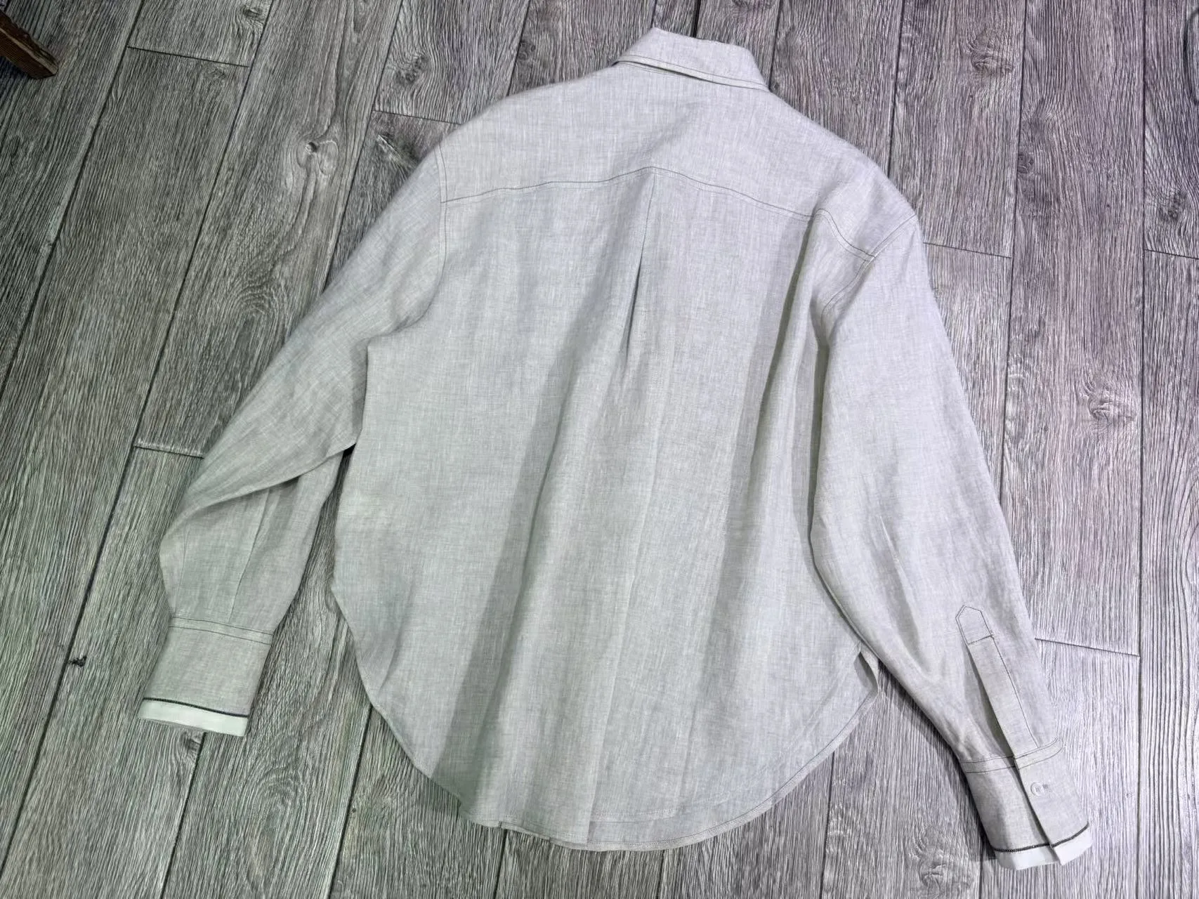 المرأة واحدة الصدر الكفة حبة الديكور قميص كتان فضفاض أعلى + مرونة الخصر السراويل الكتان الطويلة مجموعة