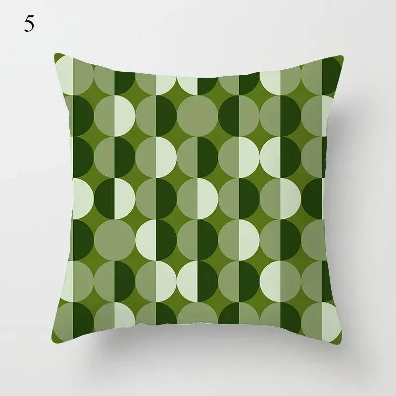 Fronha verde menta com estampa geométrica, capa de almofada decorativa para sofá, 40x40cm, 50x50 45x45