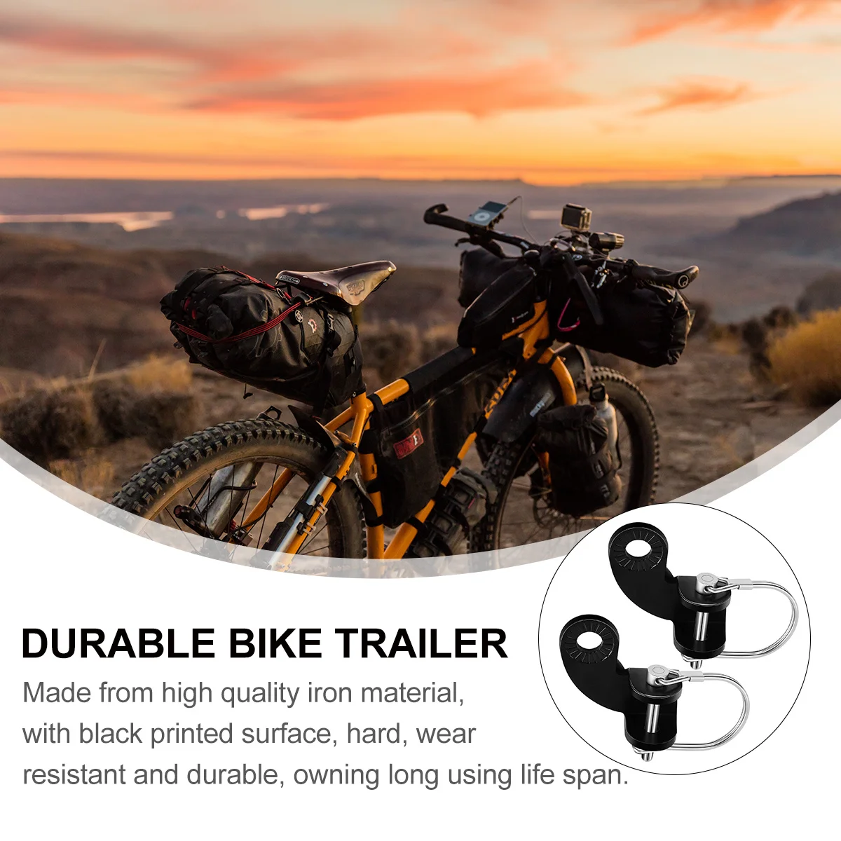 2Pcs Bike Trailer Connector Replacement Durable Iron Hitch for Pet Baby Debris Transport Bike Trailer Accessories